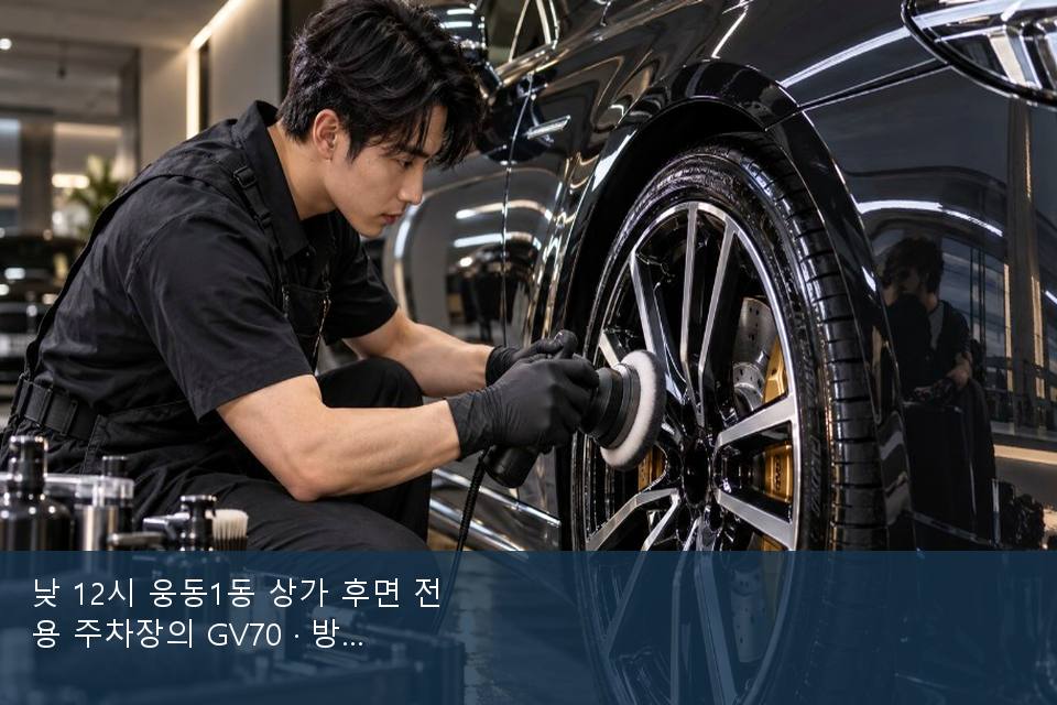 낮 12시 웅동1동 상가 후면 전용 주차장의 GV70 · 방문 전에 확인한 것